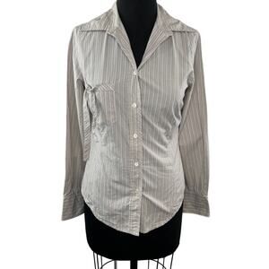 PAUL SMITH Gray Pink Stripe Long Sleeve Button Down Collared Shirt Size EU 40